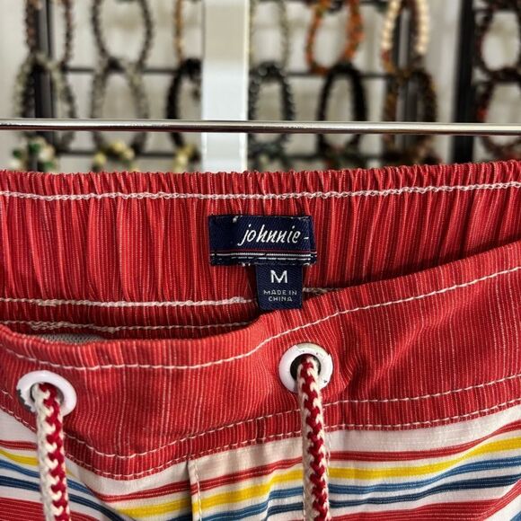 JOHNNIE O mens medium Colorful Striped Swim Shorts surf 🏄‍♂️ trunks - Picture 3 of 7